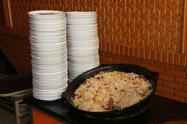 A large bowl of Uyghur Polo (pilaf) in Urumqi, Xinjiang