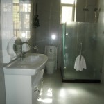 A view of the clean bathrooms at the Turpan Silk Road Lodge the Vines  in Xinjiang