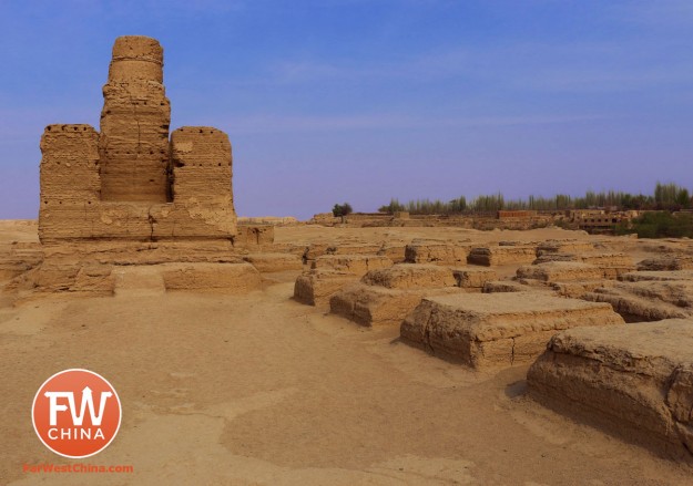 The stupa grove at the Turpan Jiaohe Ancient City ruins in Xinjiang