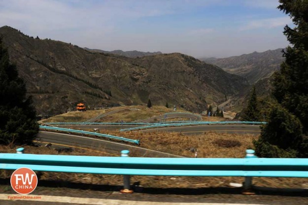 Winding Road leading up to Xinjiang's Heavenly Lake