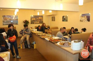 An inside view of the Aegean Sea Greek restaurant in Urumqi, Xinjiang