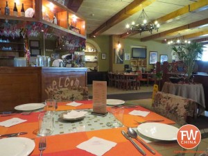 An inside view of Aroma (啊诺玛西餐厅), a foreign restaurant in Urumqi, Xinjiang