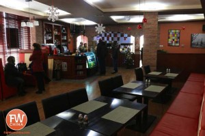 An inside view of George and Dragon English Restaurant in Urumqi, Xinjiang