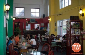 An inside view of The Vine foreign restaurant in Urumqi, Xinjiang 德曼咖啡