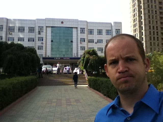 At the Urumqi Traffic Police station