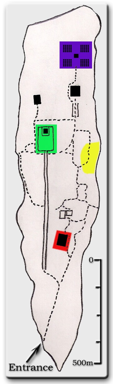 Layout map of Jiaohe Ancient City Ruins in Turpan, Kashgar