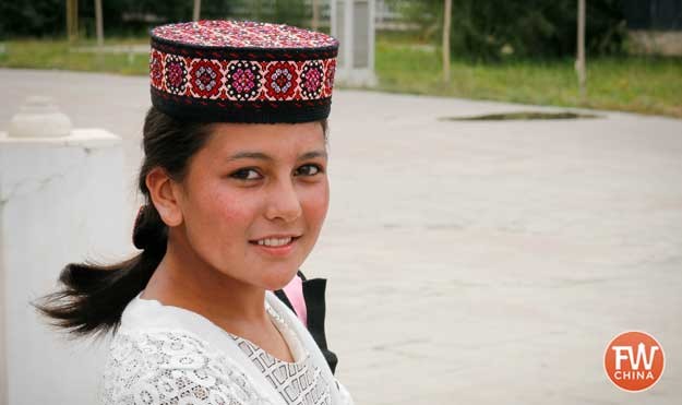 A young Tajik lady in Tashkorgan, Xinjiang