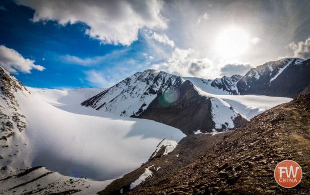 A view of the Urumqi No 1 Glacier on Highway 216