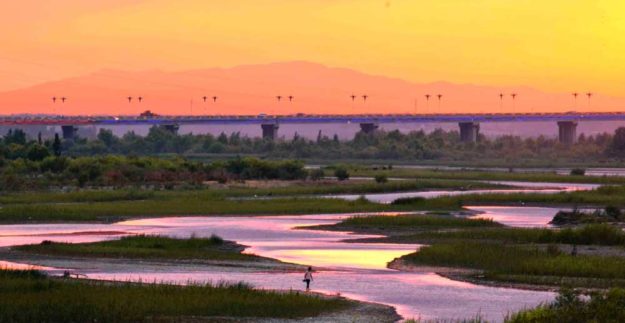 Yining River Bridge in Xinjiang, China
