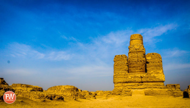 Stupa ruins at Turpan's Jiaohe Ancient City