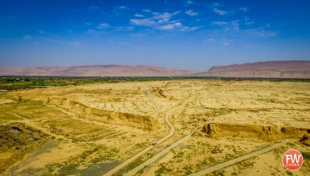 Aerial View of Turpan's Gaochang Ancient City