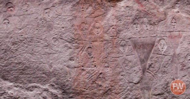 The Kangjiashimenzi rock carvings in Xinjiang, China