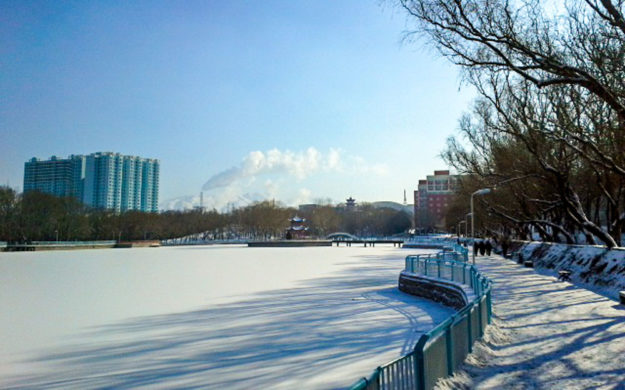 Xinjiang University Campus in winter