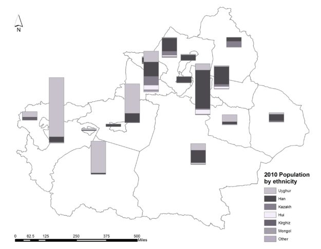 Xinjiang's Ethnic population distribution map