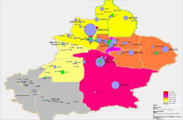 Xinjiang GDP Density Map - Xinjiang, China