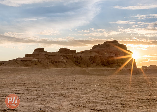 Karamay Ghost City at sunset