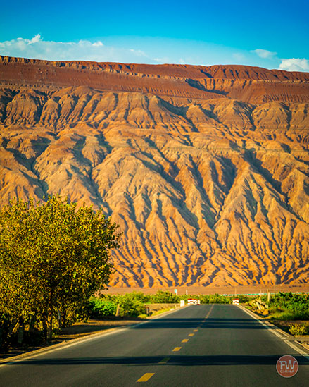 Turpan Flaming Mountains in Xinjiang, China