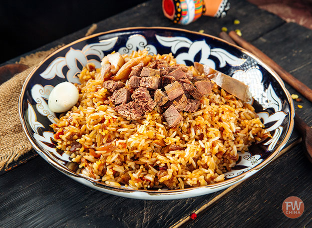 Uyghur polo, a rice pilaf from Xinjiang, China